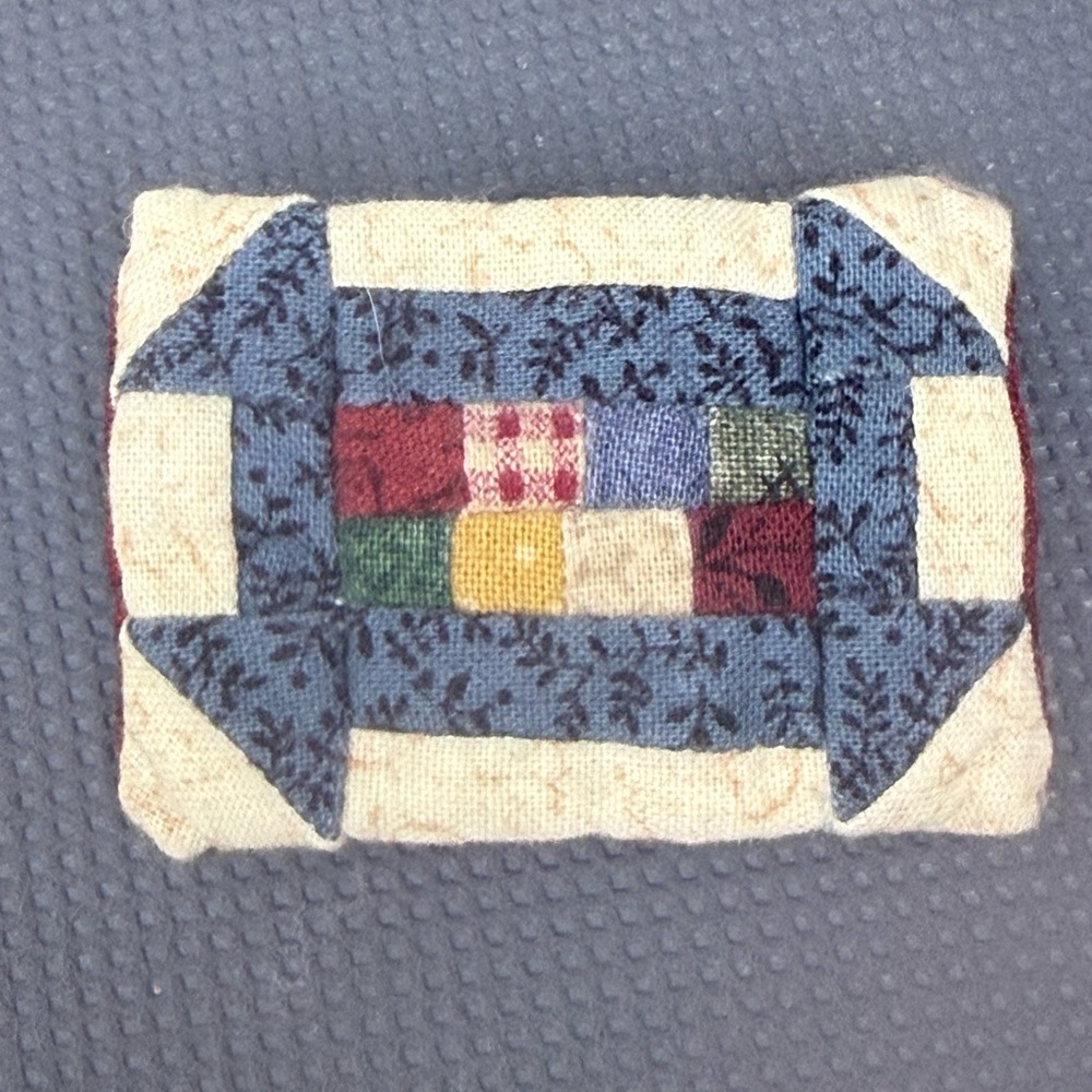 Vintage Colorful Patchwork Nordic Quilt Handmade Brooch